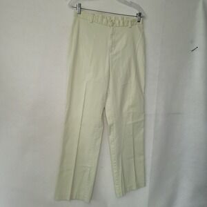 Lands End Pants Womens 10 Classic Straight Leg Chino Pale‎ Yellow Cotton Blend